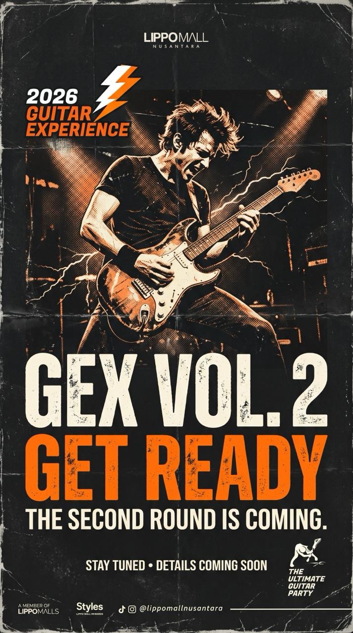 GEX Vol. 2 teaser poster: a guitarist performing on stage under warm lights, with the text “Get ready, the second round is coming.”